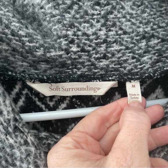 Soft Surroundings Alma Oversized Tunic Sweater Cowl Neck Grey Black Size Medium - Picture 6 of 11